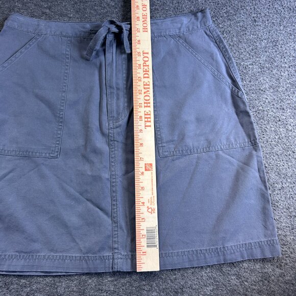Vintage Faded Glory Blue Mini Skirt Size 10 100% Cotton Drawstring Pockets - Picture 8 of 12